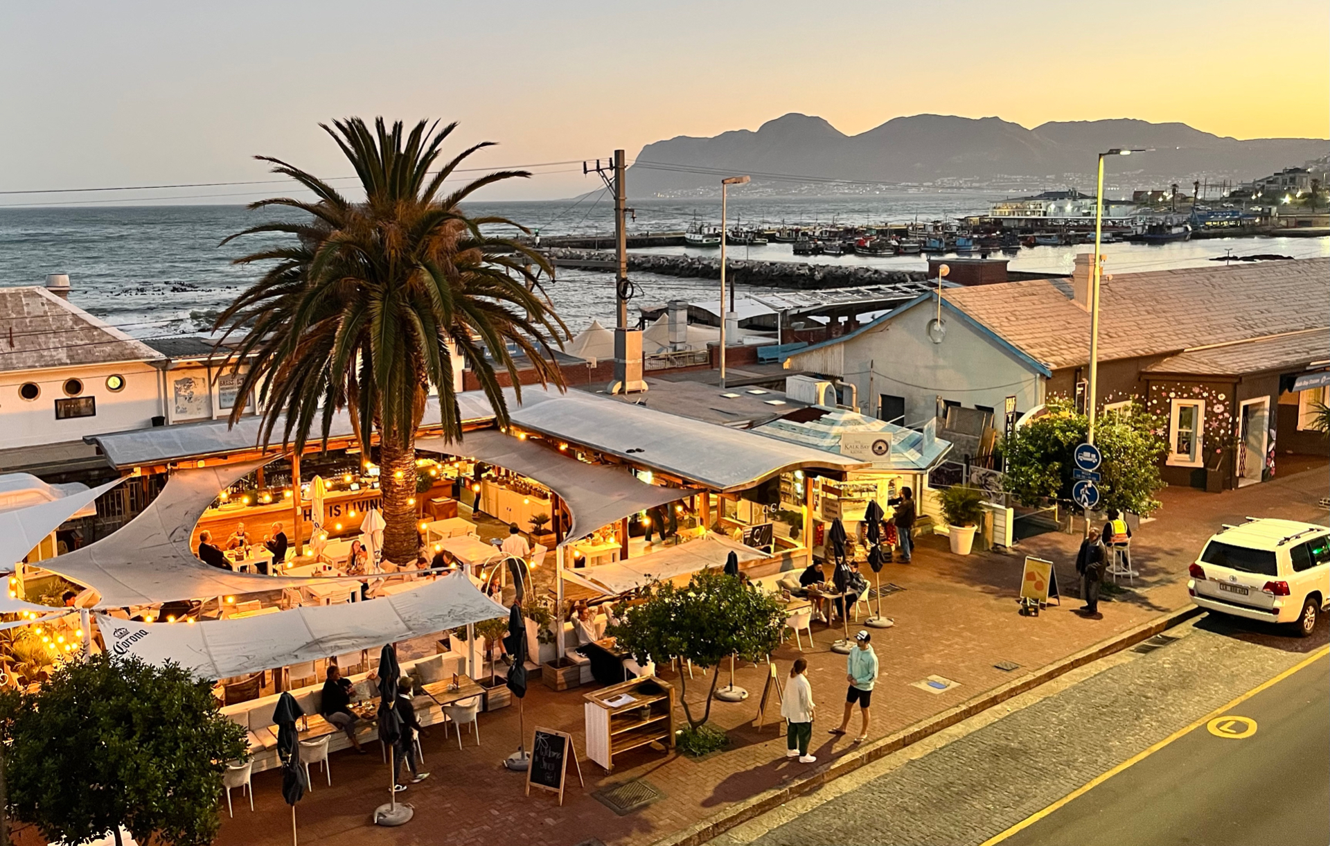 Sunset over Kalk Bay harbour
